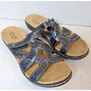 Clarks Black Spring Women’s Sandals Size 8.5M Hook & Loop